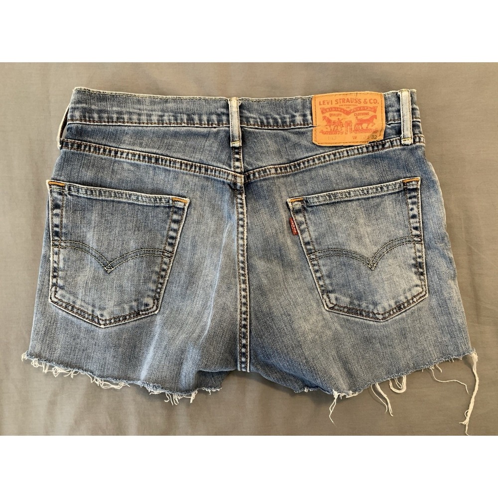 LOT OF 3 Levi's Jean Cut Offs Shorts Woman's 30" Waist Blue/Blue/Black See Pics - Picture 15 of 16